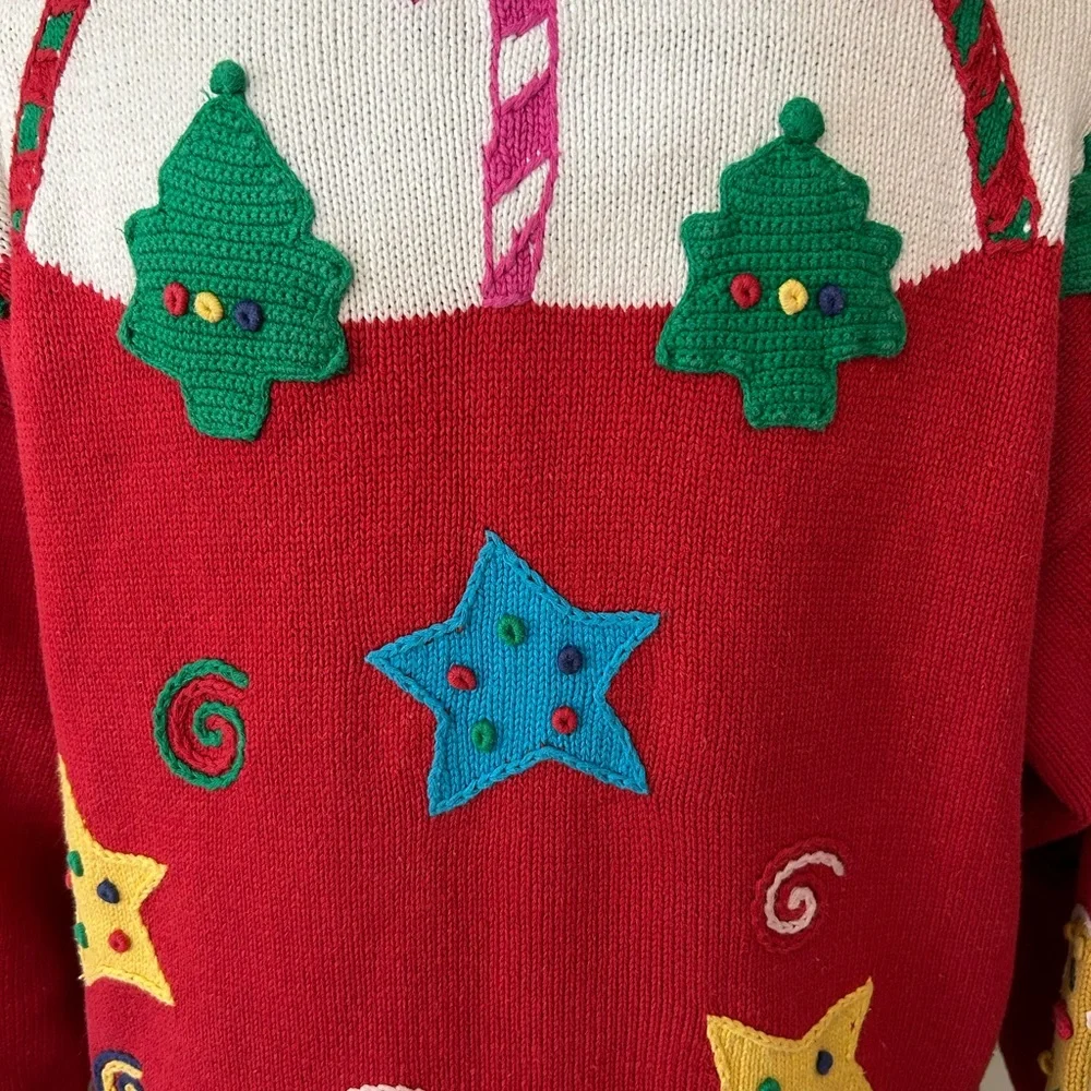 Jack B. Quick Holiday Christmas Gingerbread Whimsical Unique Ugly VTG Sweater